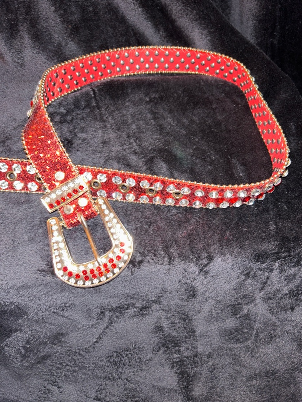 Red Crystal-Accent Children’s Belt